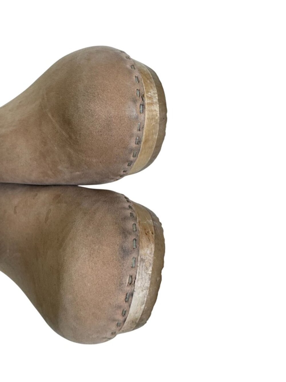 BRYR Tan Leather Classic Worker Clogs Wooden Soles 37 US sz 7 Mule Shoes Heeled - Picture 7 of 16